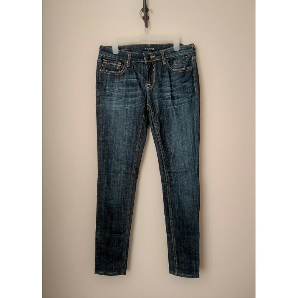 Vigoss Sz 28W 31L The Dublin Skinny Jeans- Dark Wash Mid Rise Denim